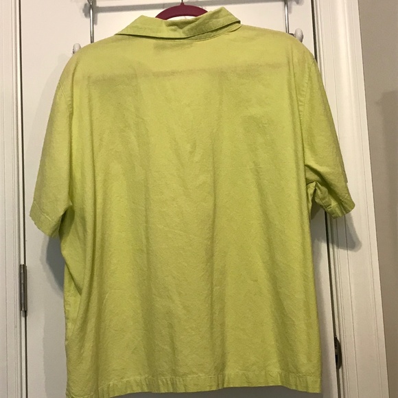 Jane Ashley lime green collared shirt embellished with boat drinks (2X) - Picture 3 of 10